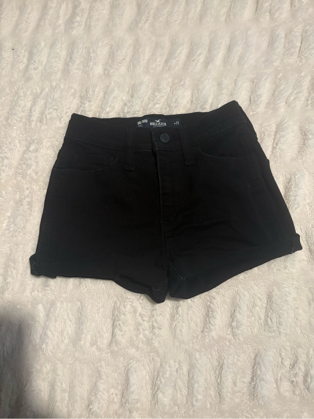 Hollister Black High-Rise Cutoff Denim Shorts